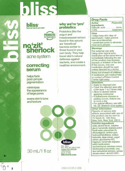 Bliss No Zit Sherlock2 Label (Bliss  No Zit Sherlock2)